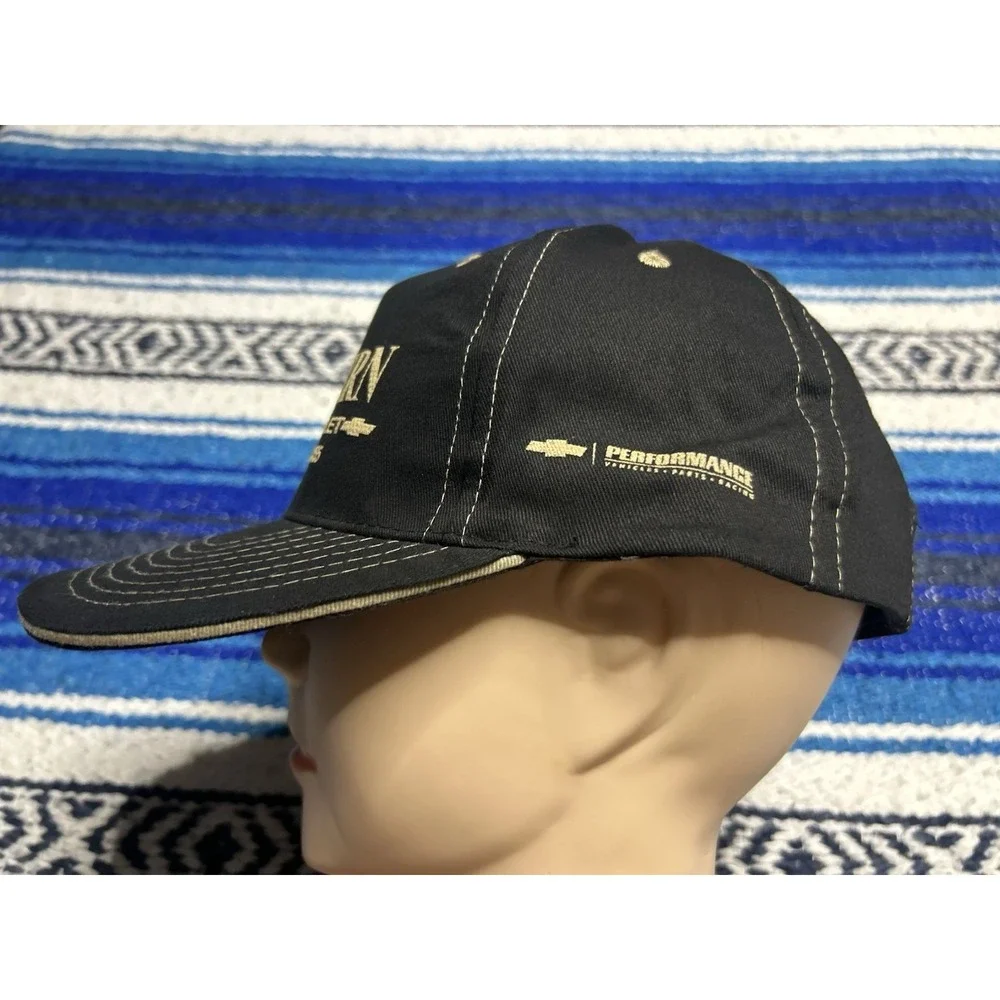 Vintage Chevrolet Hat Black Strapback Dealer Cars Cobras Cap Performance Vehicle